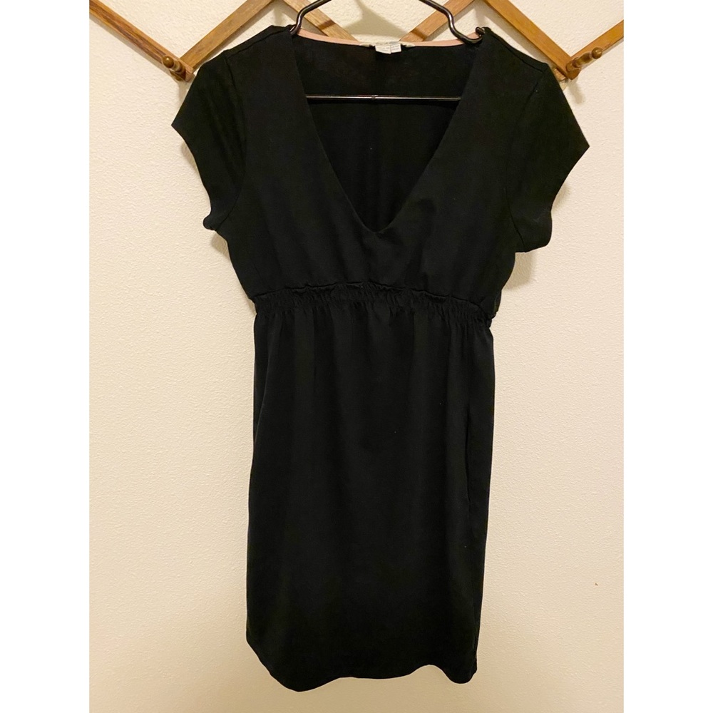 BODEN Jersey knit Black V Neck Dress Size 6P - Picture 3 of 5